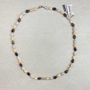 Vintage Genuine Lucite Necklace 1980s Pear Teardrop Marbled Bead Strand